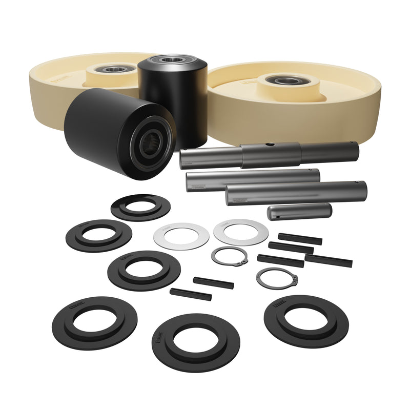 GWKPTHCK Complete Wheel Kit (Ultra Poly) 70d for Crown Pallet Jacks