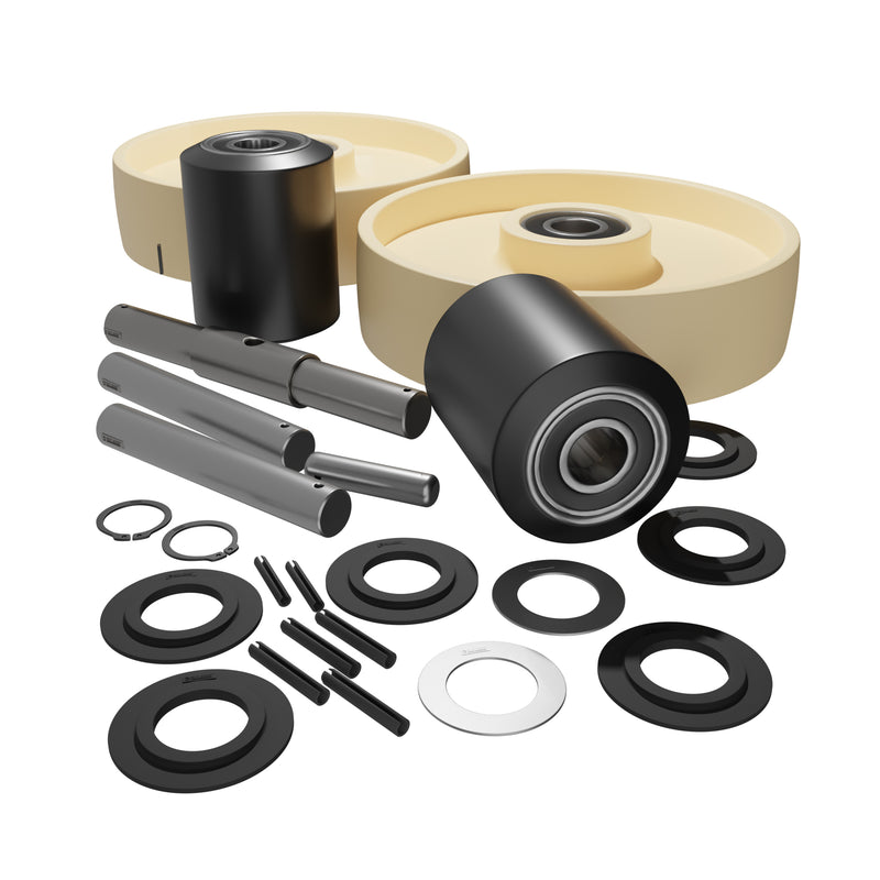 GWKPTHCK Complete Wheel Kit (Ultra Poly) 70d for Crown Pallet Jacks