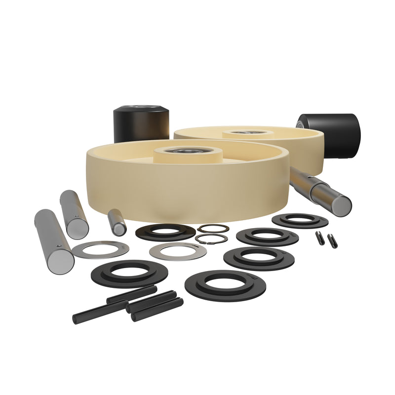 GWKPTHCK Complete Wheel Kit (Ultra Poly) 70d for Crown Pallet Jacks