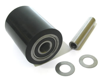 Aftermarket GWL12 Load Roller Assy (Ultra Poly) On Steel (Black Ul)tra for Pallet Jacks