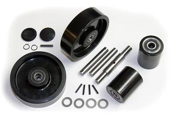 GWKWiC2CK Complete Wheel Kit (lw 3x23/4) (Ultra Poly) 70d for Wesco Pallet Jacks