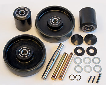 GWK-2ZE58-CK Complete Wheel Kit (Ultra Poly) 70d for Dayton Grainger 2ZE58 Pallet Jack