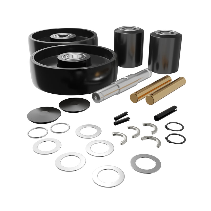 GWK-DF25-CK Complete Wheel Kit (Ultra Poly) 70d for Noble Lift Pallet Jacks