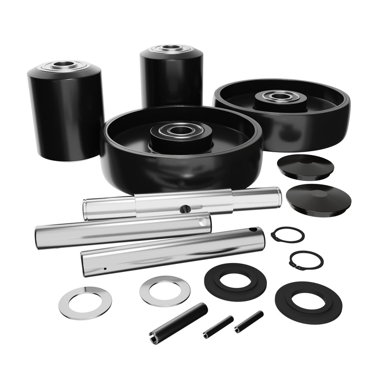 GWK-RJ50-CK Complete Wheel Kit (Ultra Poly) 70d for Raymond Pallet Jacks