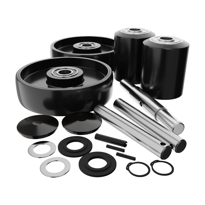 GWK-RJ50-CK Complete Wheel Kit (Ultra Poly) 70d for Raymond Pallet Jacks