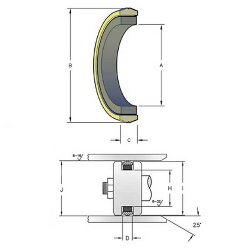 Aftermarket PSM348DPAC Piston Seal 4.375 4.75 0.25 for Pallet Jacks