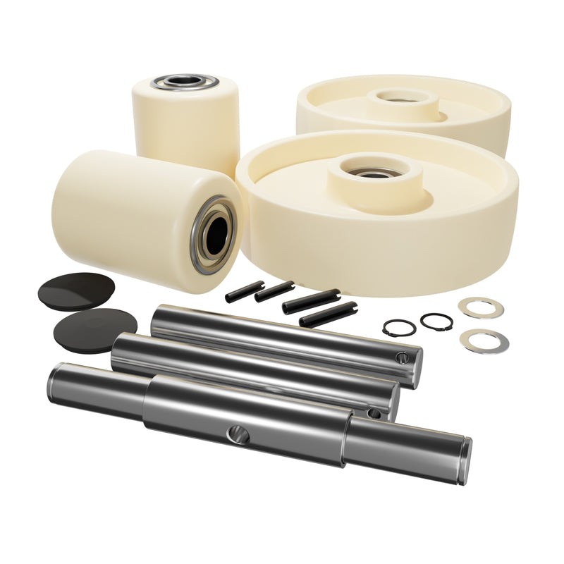 GWK-RJ50N-CK Complete Wheel Kit (Ultra Poly) 70d for Raymond Pallet Jacks