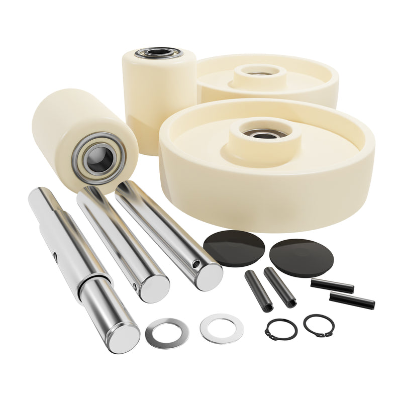 GWK-RJ50N-CK Complete Wheel Kit (Ultra Poly) 70d for Raymond Pallet Jacks