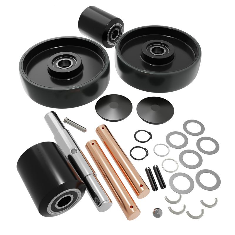 GWK-BF-CK Complete Wheel Kit (BF) (Ultra Poly) 70d for Mighty Lift 5500 Pallet Jacks