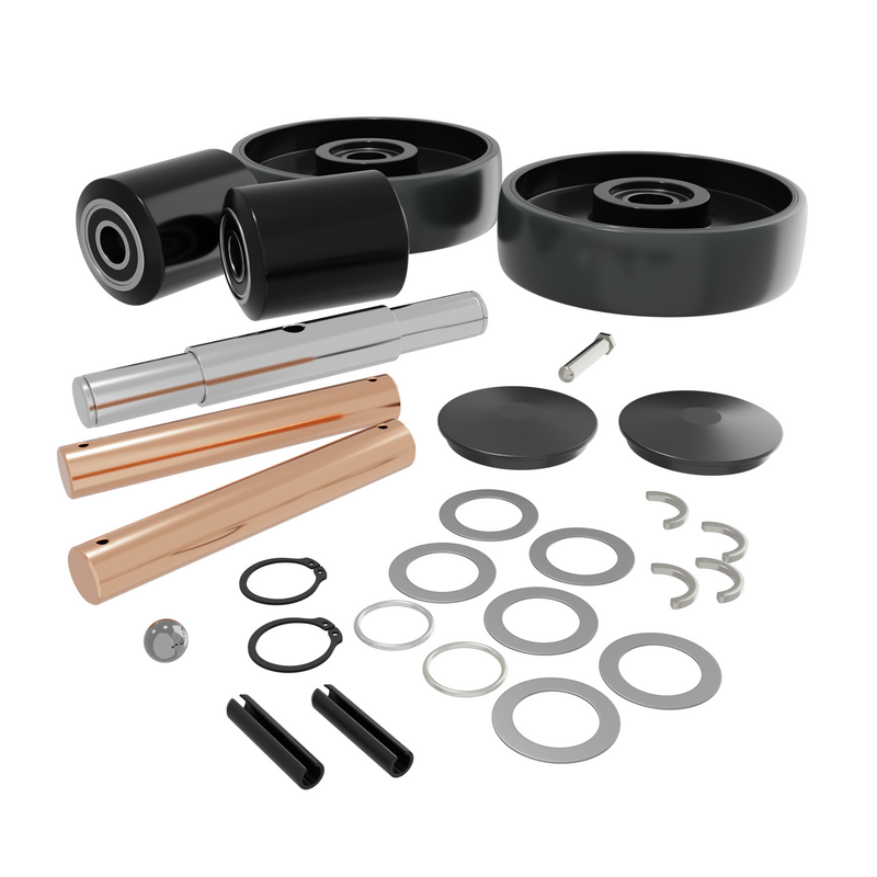 GWK-CJ55-CK Complete Wheel Kit (Ultra Poly) 70d for Clark Pallet Jacks