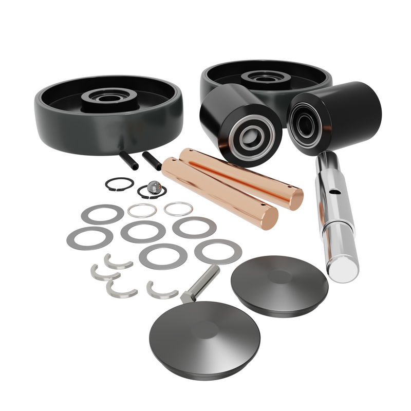 GWK-BF-CK Complete Wheel Kit (BF) (Ultra Poly) 70d for Mighty Lift 5500 Pallet Jacks